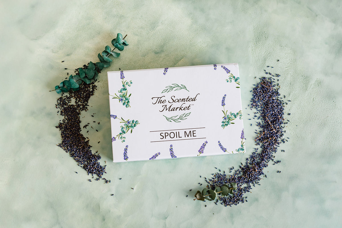 Spoil Me Gift Box – Scented Soy Candles & Luxurious Body Care in Eucalyptus Lavender - The Scented Market Gift Giving