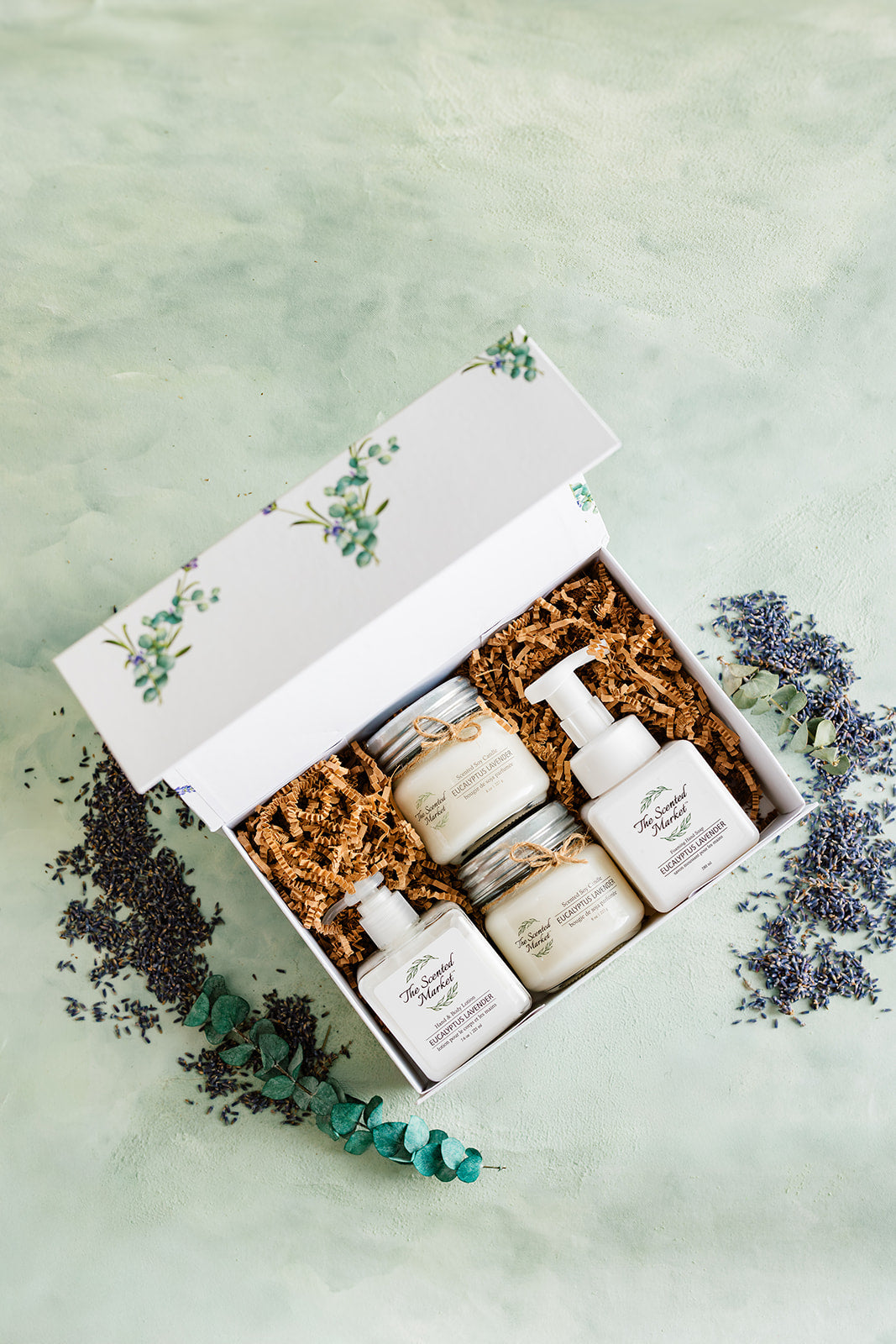 Spoil Me Gift Box – Scented Soy Candles & Luxurious Body Care in Eucalyptus Lavender - The Scented Market Gift Giving