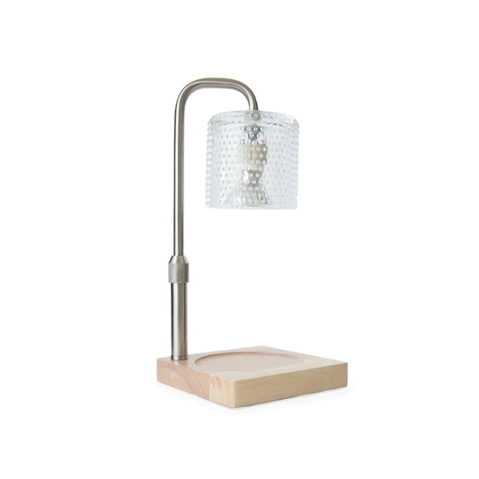 Textured Glass Candle Lamp – Silver | Adjustable - The Scented Market