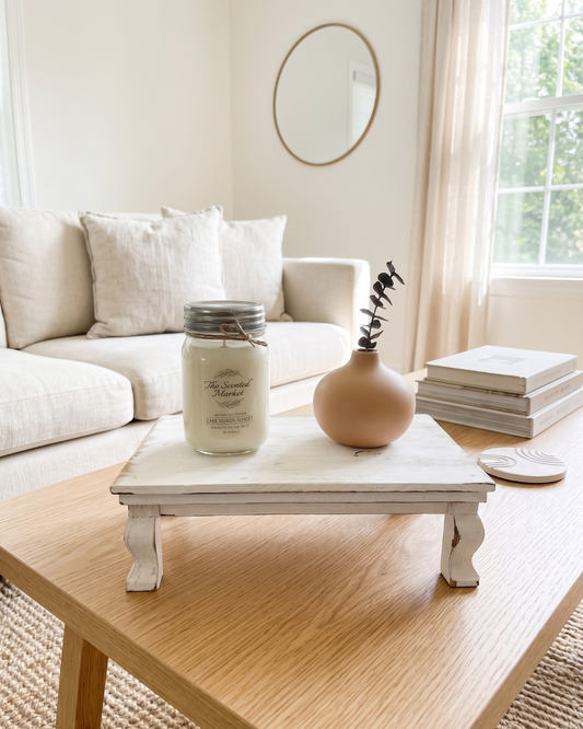 Whitewashed Wood Riser - Medium