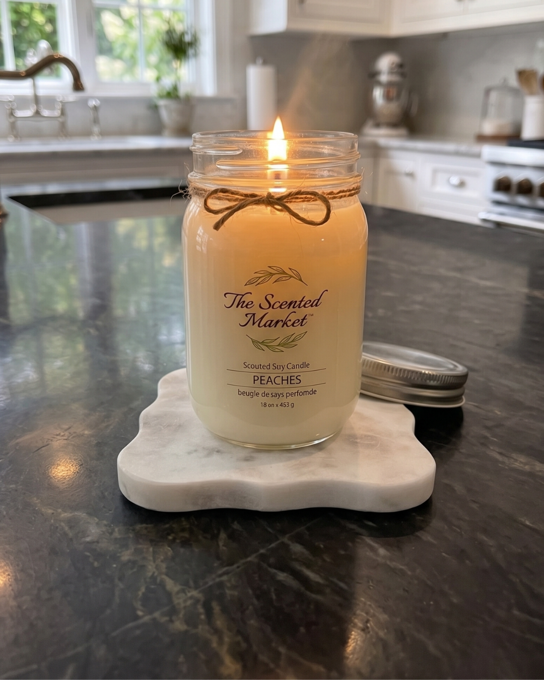 Scalloped White Marble Candle Coaster | Luxury Marble Candle Tray for Home Decor