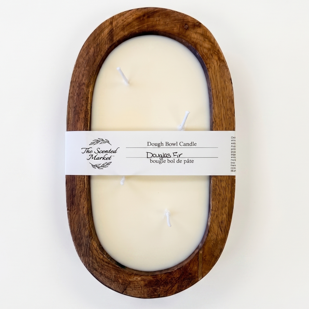 DOUGLAS FIR Dough Bowl Soy Candle | Handcrafted 4 Wick Wooden Candle