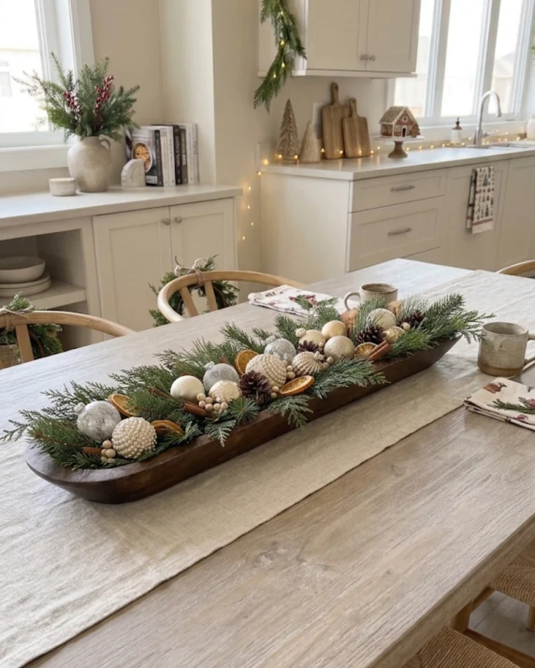 Brown Wood Extra Long Decorative Dough Bowl