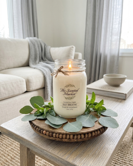 Wood Beaded Round Stand – Decorative Candle Display Tray