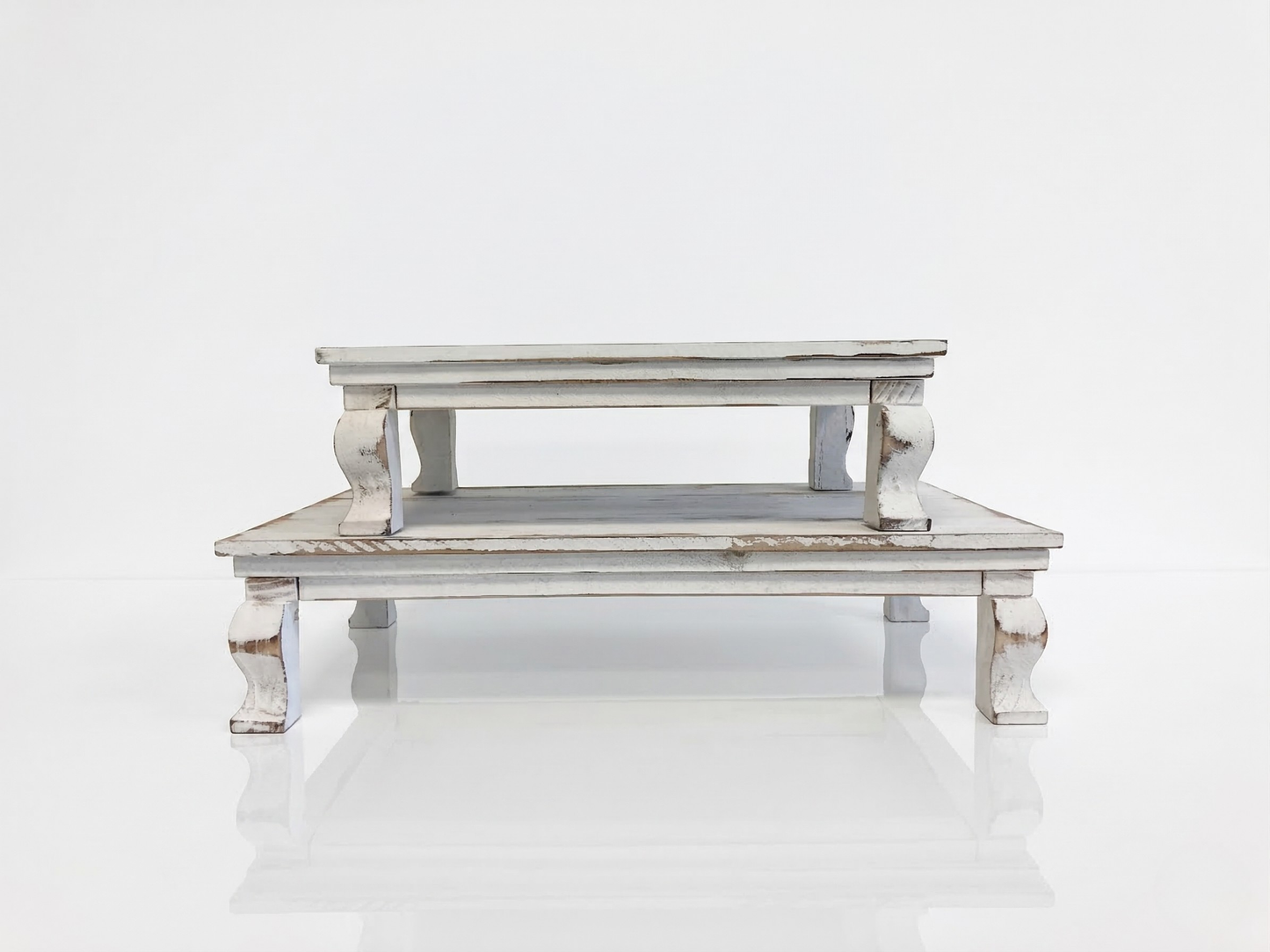 Whitewashed Wood Riser - Medium