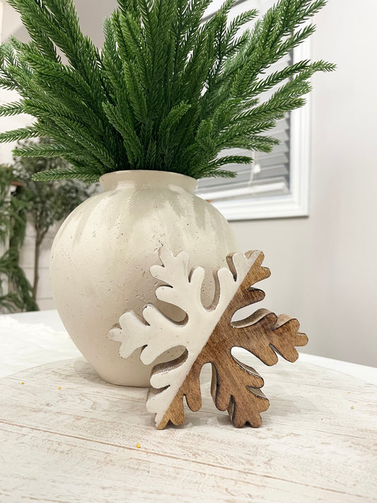 Wood Enamel Snowflake - The Scented Market