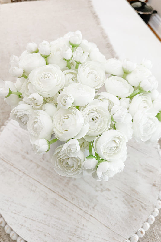 Faux Ranunculus White - The Scented Market