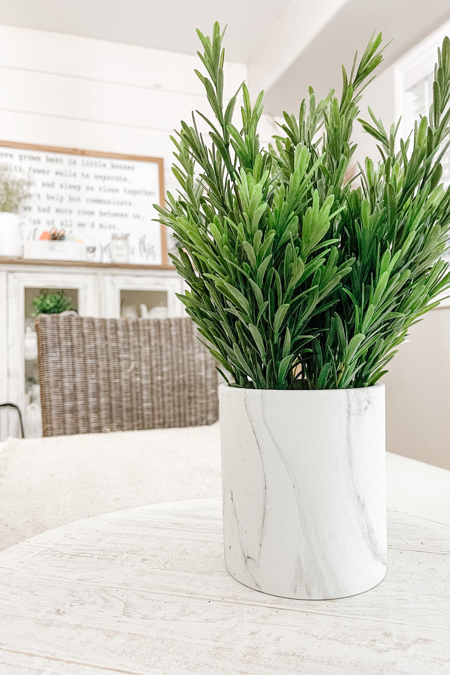 Faux eucalyptus dans un pot mat