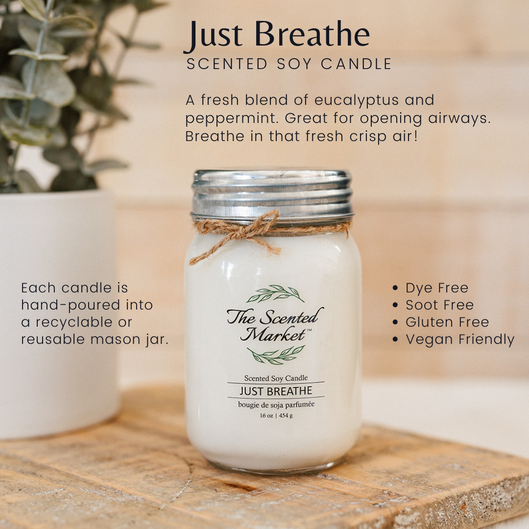 JUST BREATHE Soy Wax Candle 16 oz