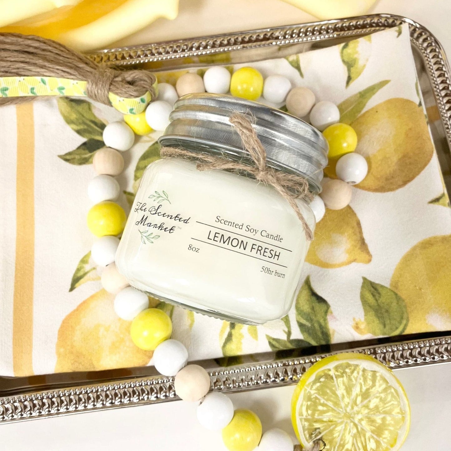 LEMON FRESH Soy Wax Candle 8 oz