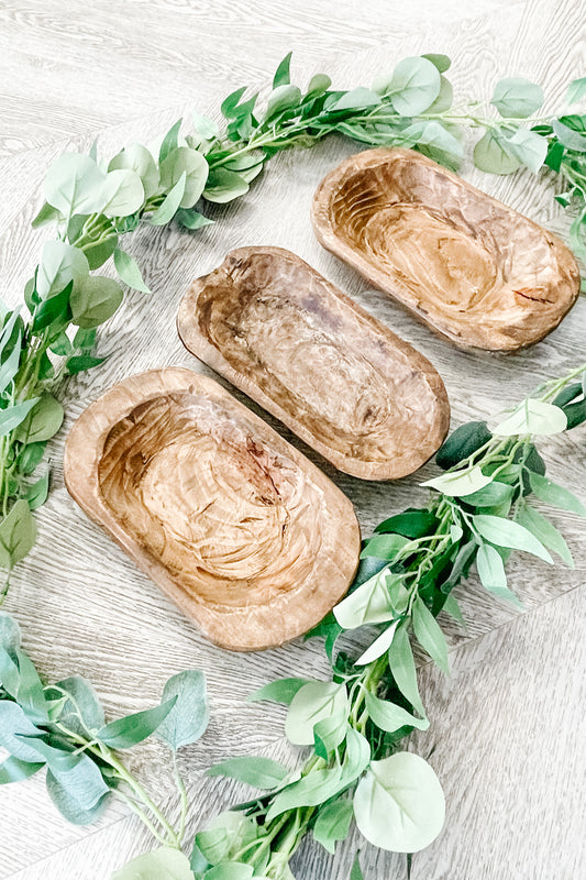 Brown Wood Small Decorative Dough Bowl - Decor - The Scented Market Decorative Bowls