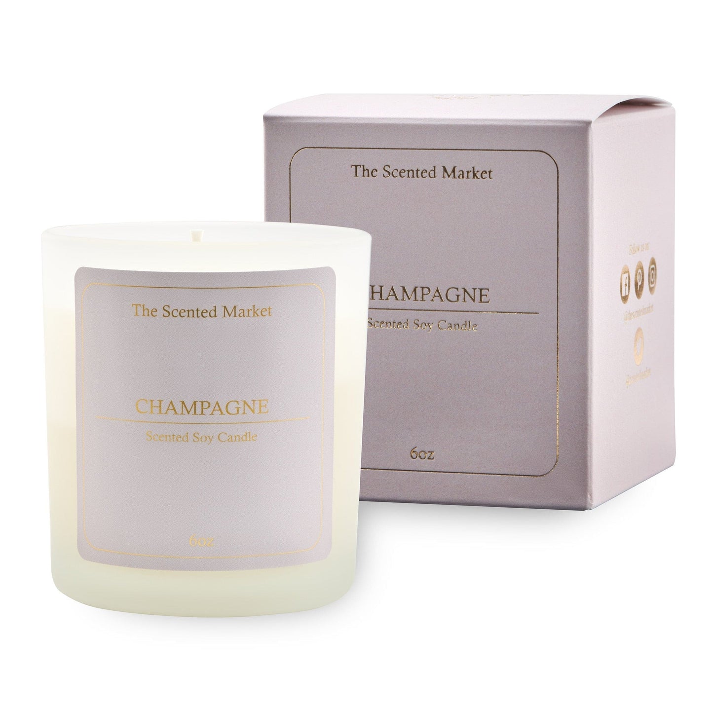 CHAMPAGNE Soy Wax Candle 6 oz - The Scented Market Candles
