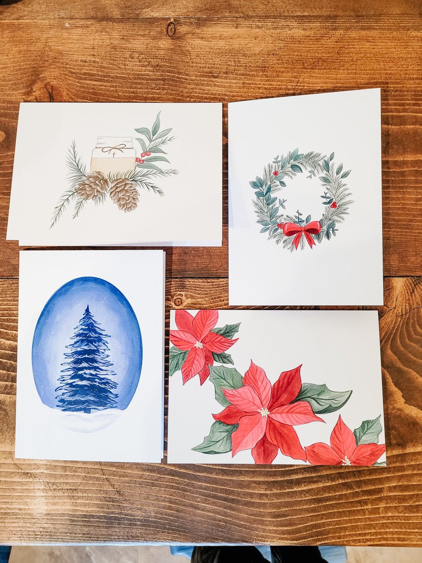Holiday Greeting Card Set – 4 Festive Cards with Envelopes - The Scented Market Greeting & Note Cards