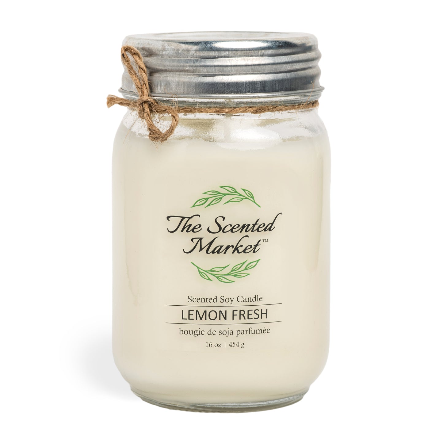LEMON FRESH Soy Wax Candle 16 oz - The Scented Market Candles