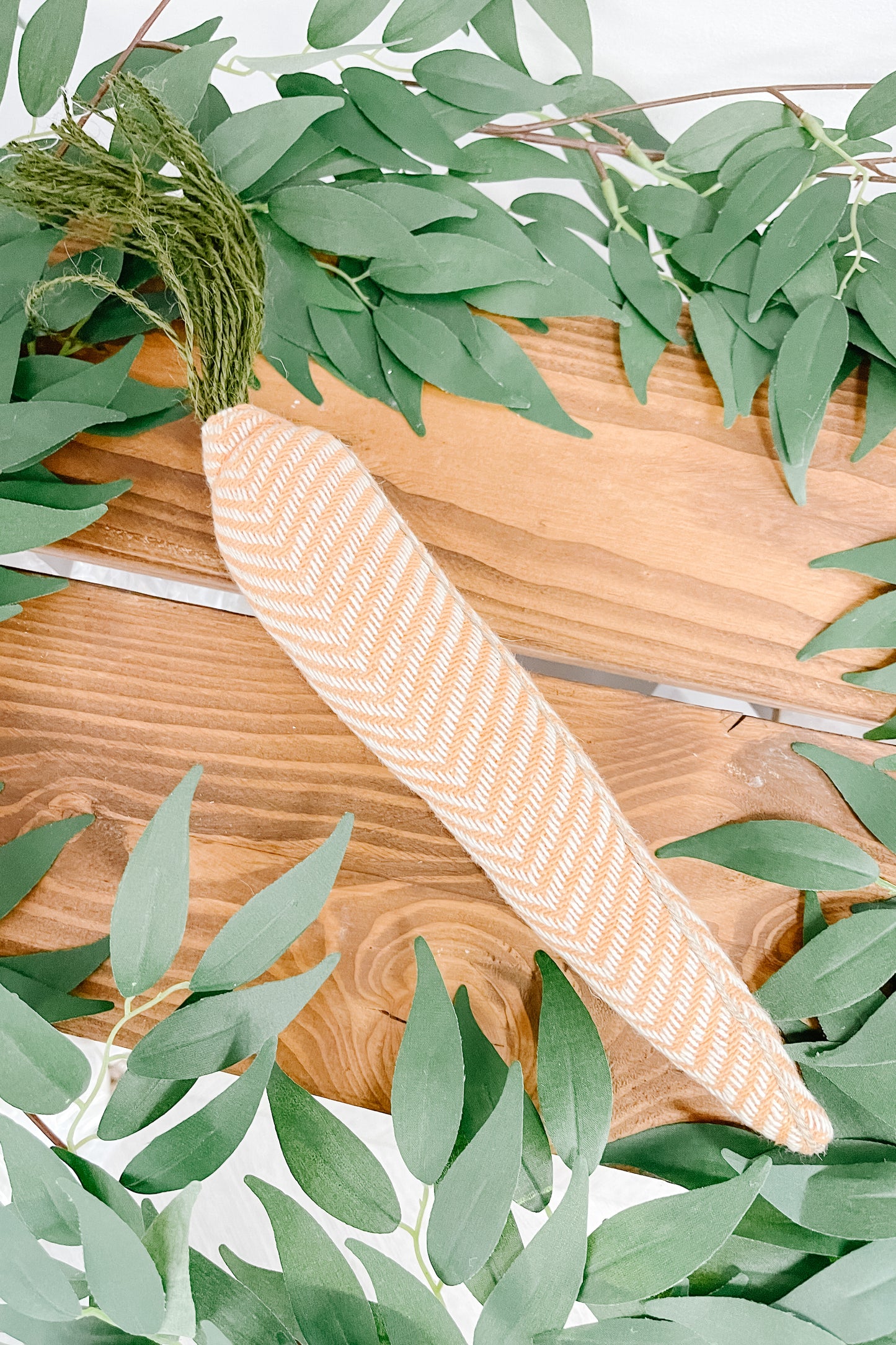 Large Fabric Carrot - Orange & White Chevron Pattern - The Scented Market Seasonal & Holiday Decorations