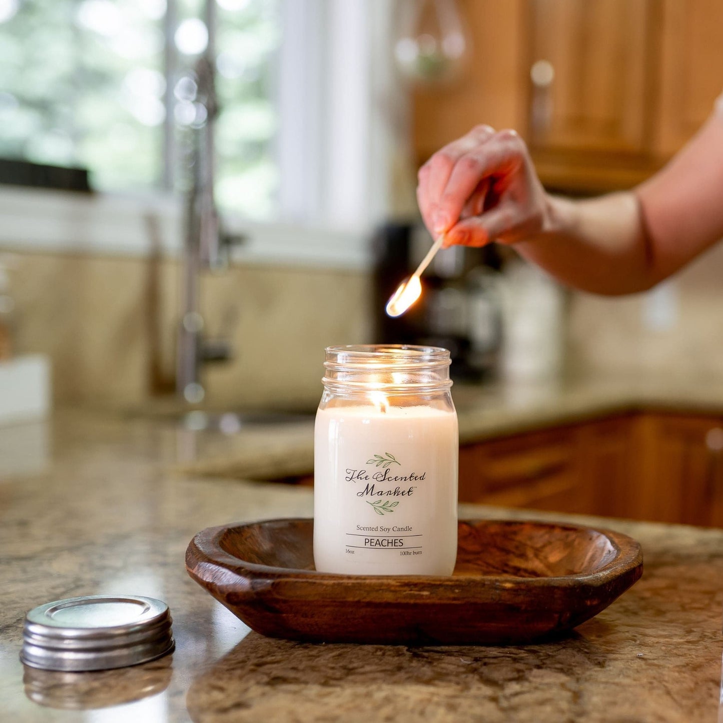 PEACHES Soy Wax Candle 16 oz - The Scented Market Candles