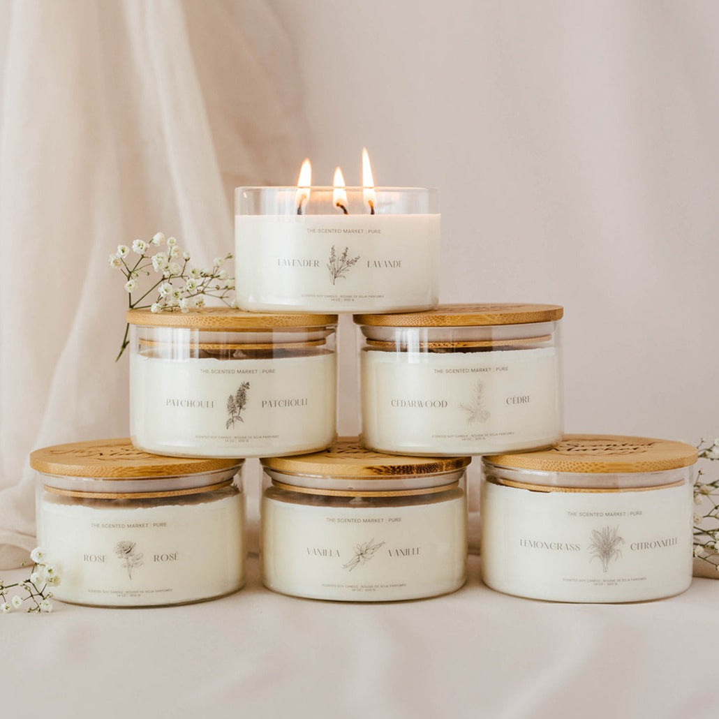 Pure CEDARWOOD Soy Wax Candle 14 oz - The Scented Market Candles