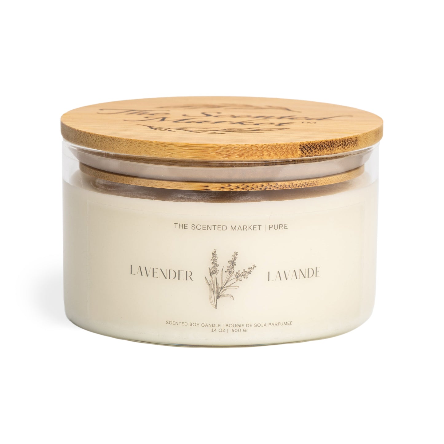 Pure LAVENDER Soy Wax Candle 14 oz - The Scented Market Candles