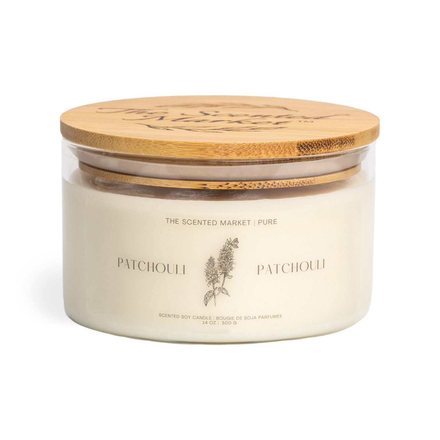 Pure PATCHOULI Soy Wax Candle 14 oz - The Scented Market Candles