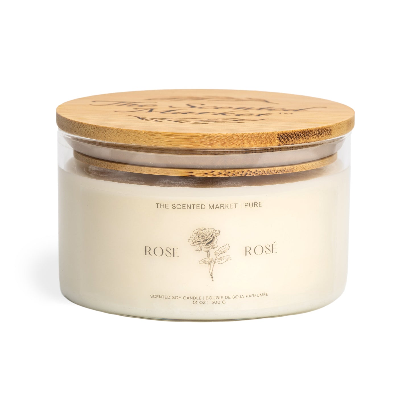 Pure ROSE Soy Wax Candle 14 oz - The Scented Market Candles