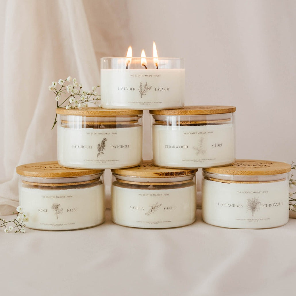 Pure ROSE Soy Wax Candle 14 oz - The Scented Market Candles