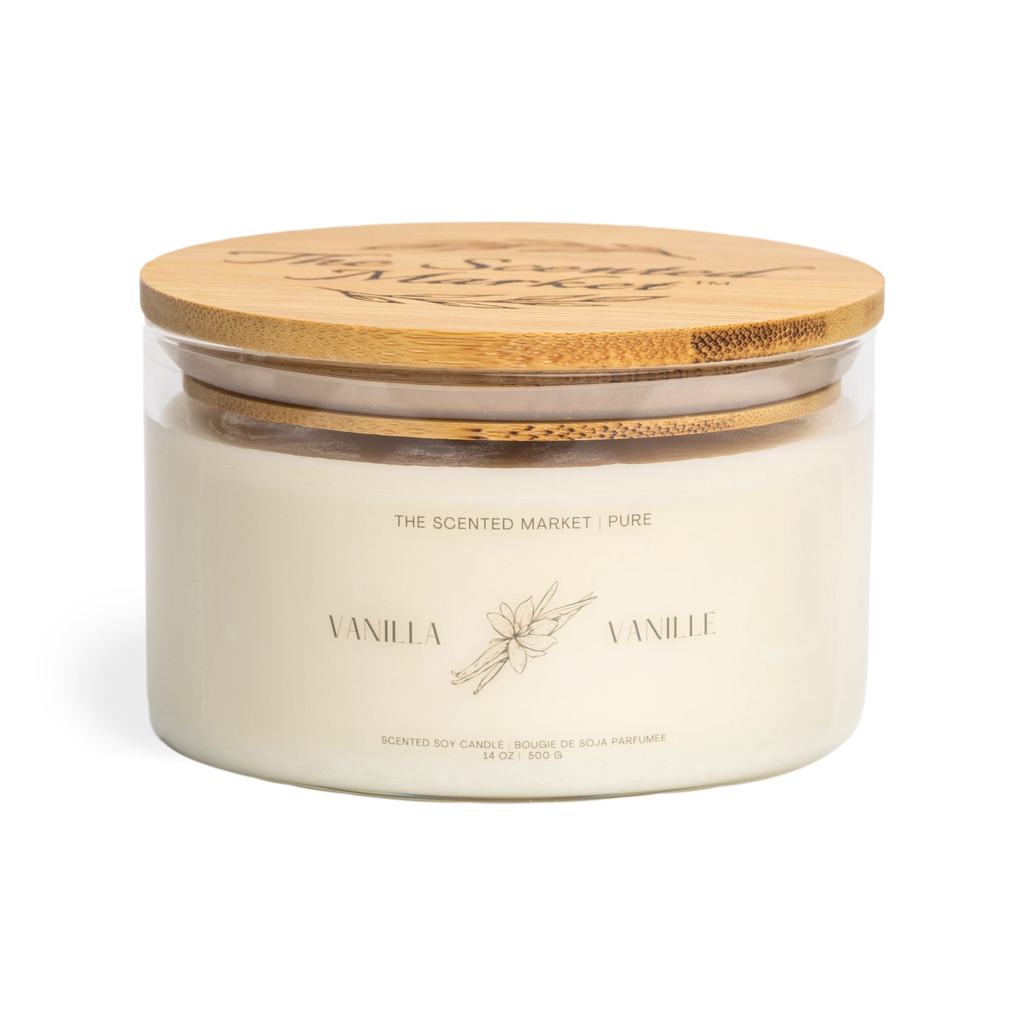 Pure VANILLA Soy Wax Candle 14 oz - The Scented Market Candles