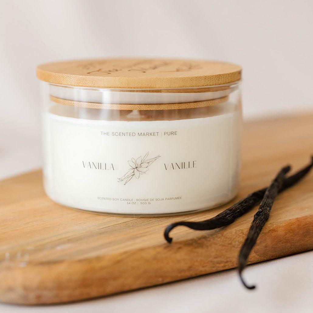 Pure VANILLA Soy Wax Candle 14 oz - The Scented Market Candles