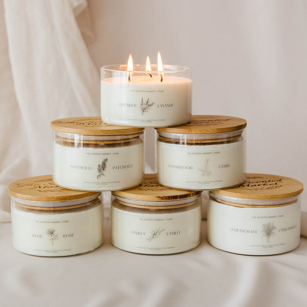 Pure VANILLA Soy Wax Candle 14 oz - The Scented Market Candles