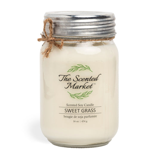 SWEET GRASS Soy Wax Candle 16 oz - The Scented Market Candles