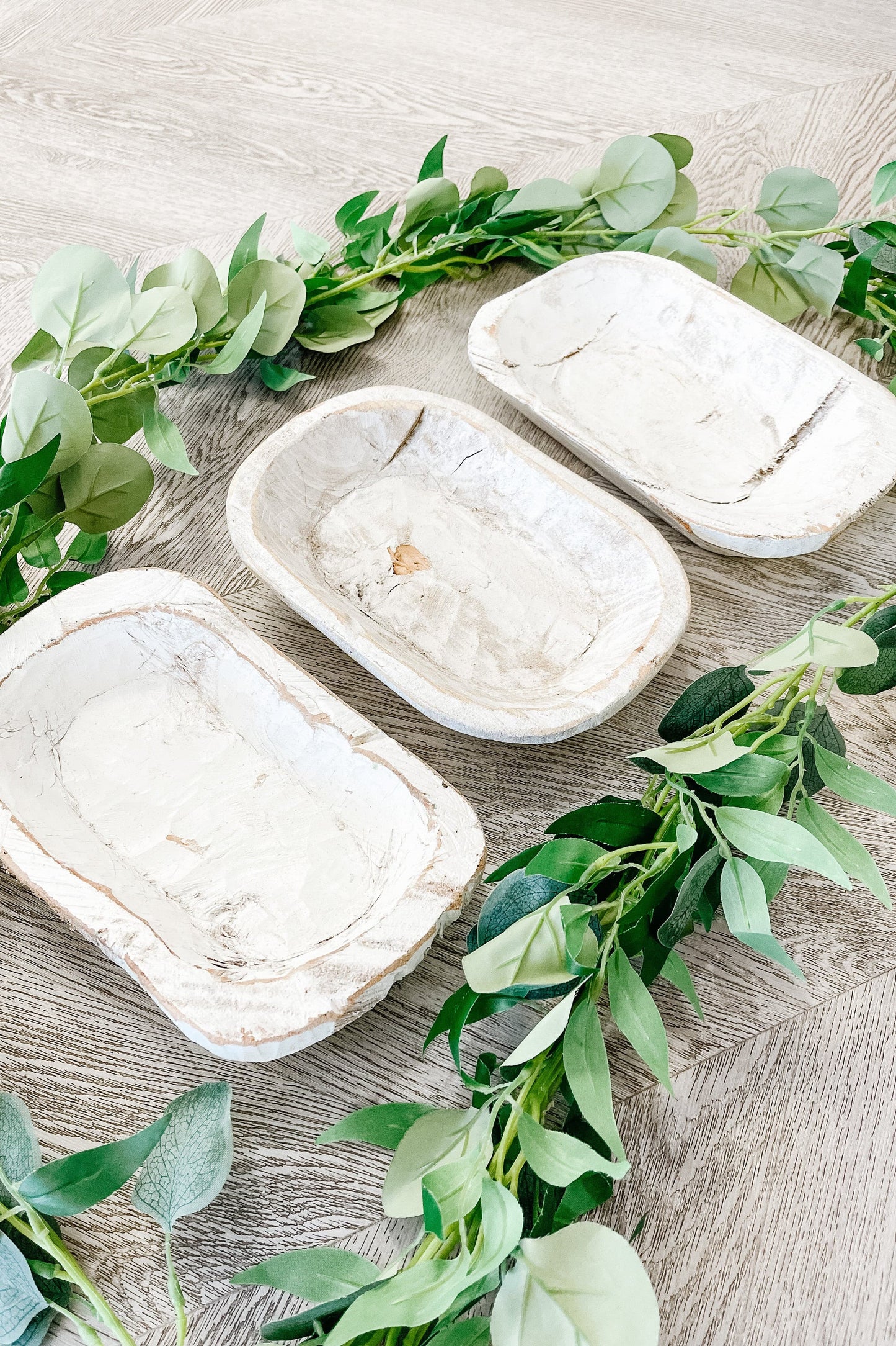 White Wood Small Decorative Dough Bowl - The Scented Market Decorative Bowls