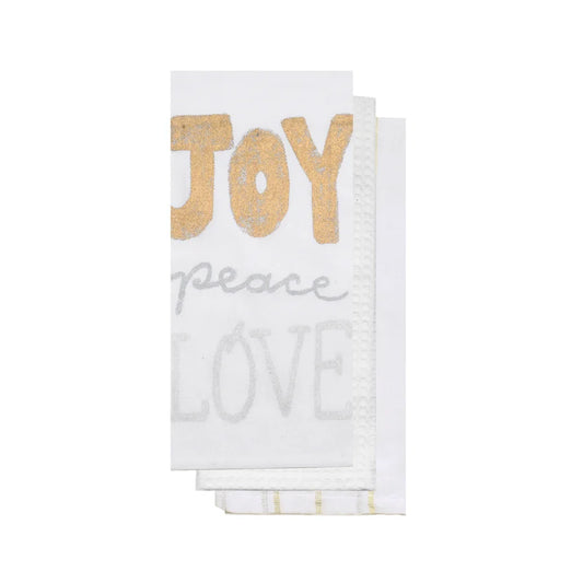 Joy Peace Love Tea Towel Set of 3
