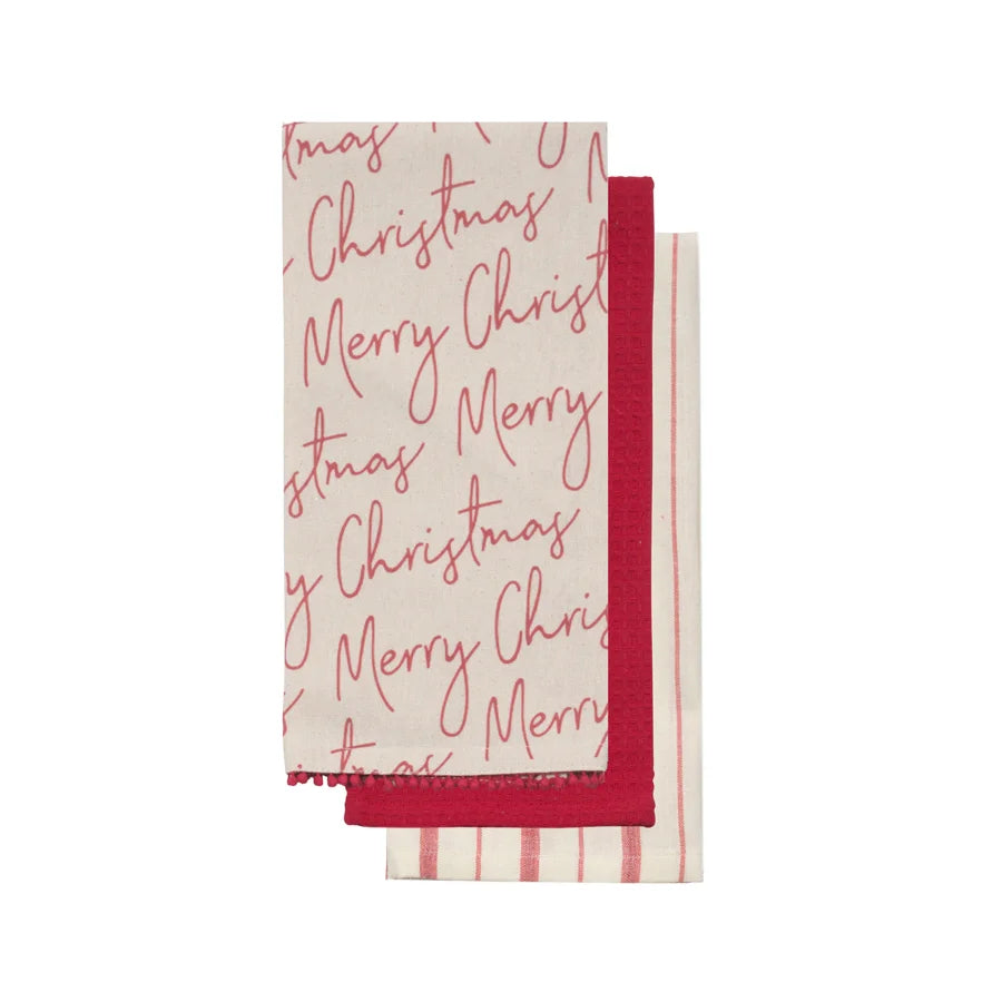 Merry Christmas Tea Towel Set of 3