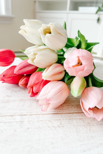 10" Faux Tulips - White - The Scented Market  Artificial Flora   
