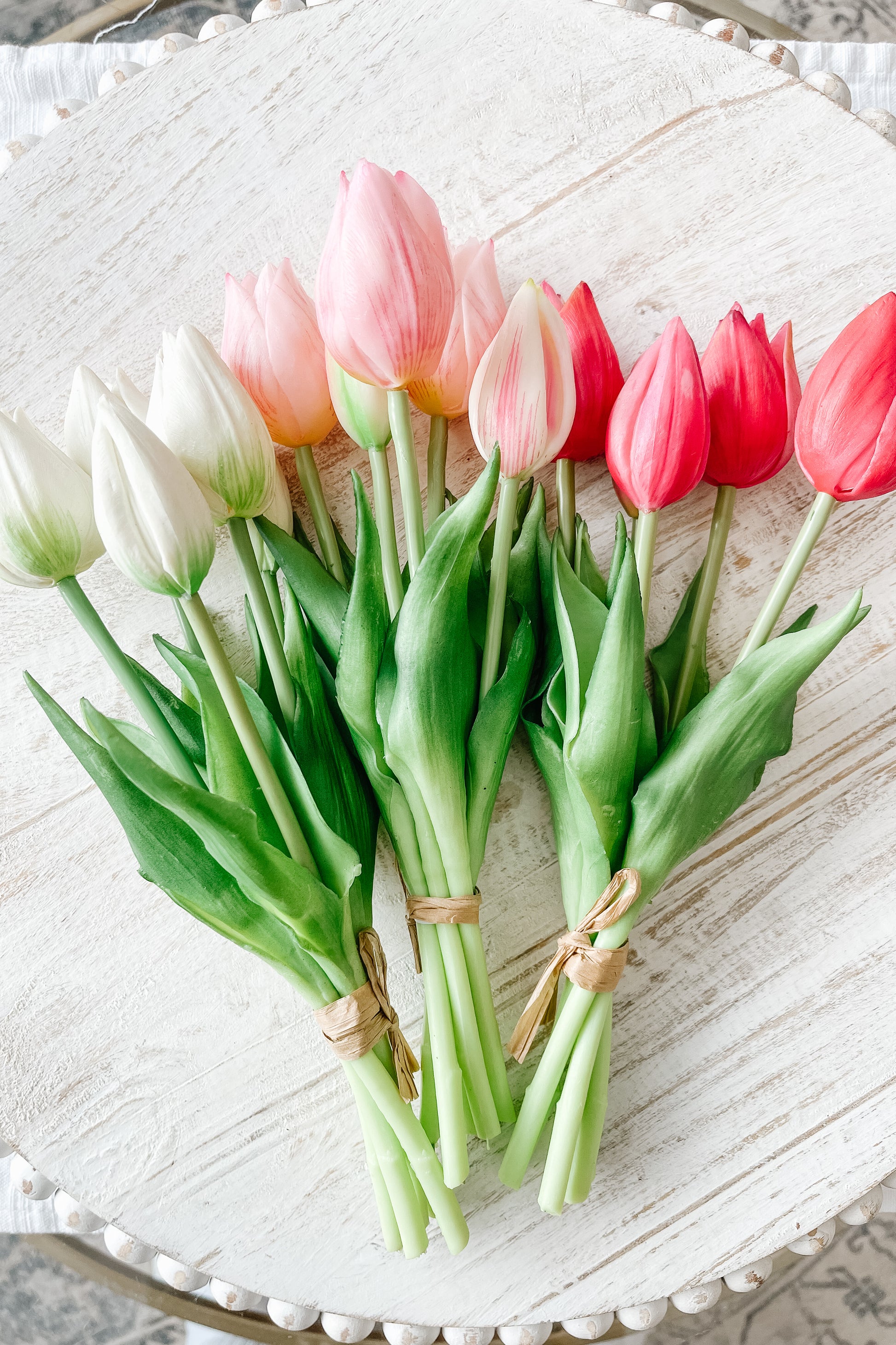 10" Faux Tulips - White - The Scented Market  Artificial Flora   