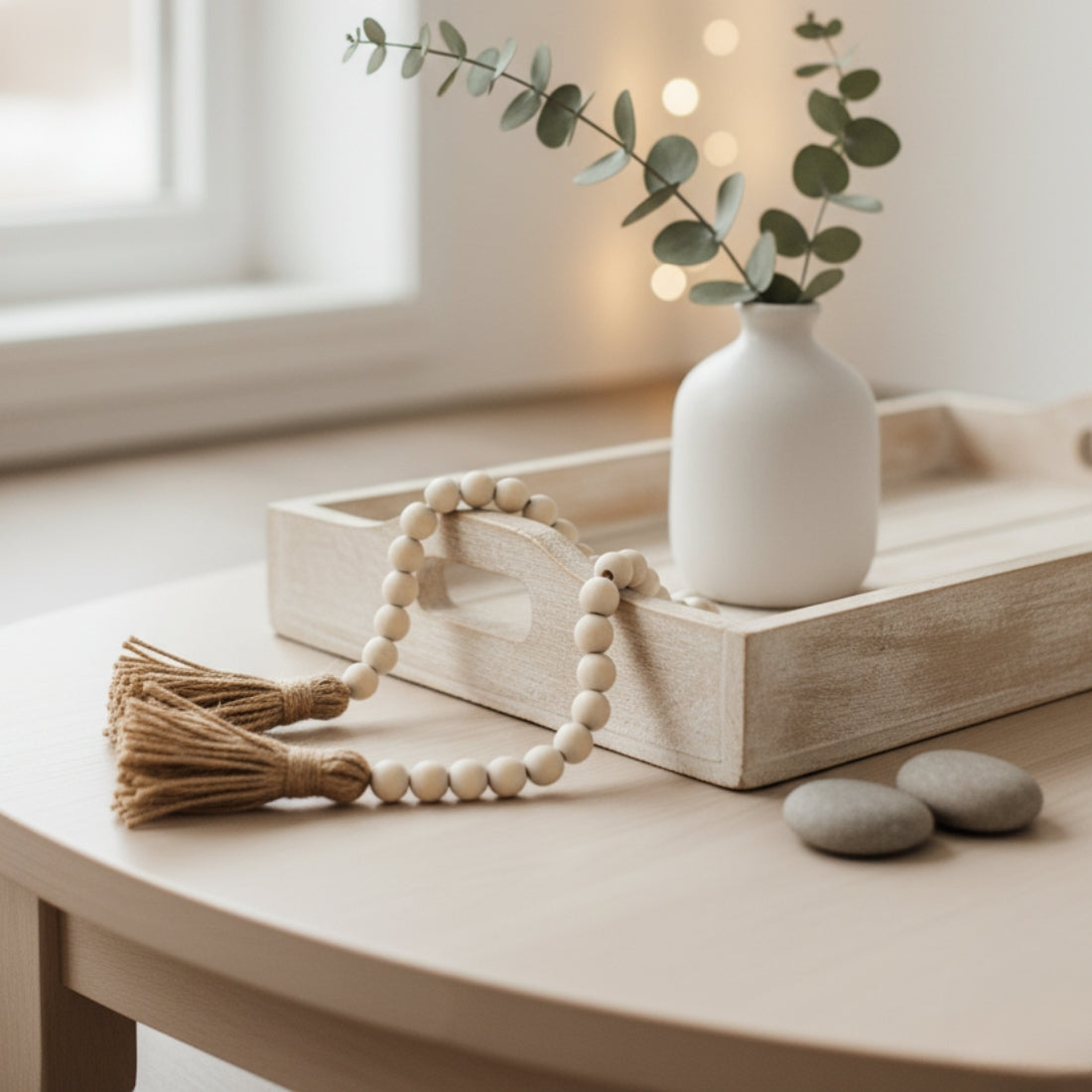 Decor Bead Double Tassel Short Garland