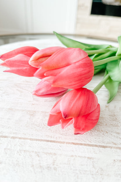 10" Faux Tulips - Hot Pink