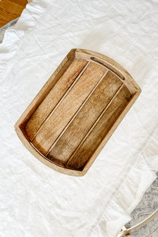 Small Rectangle Wooden Tray with Handles