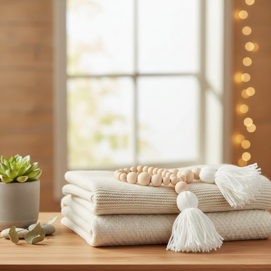 Decor Beads - White Double Tassel