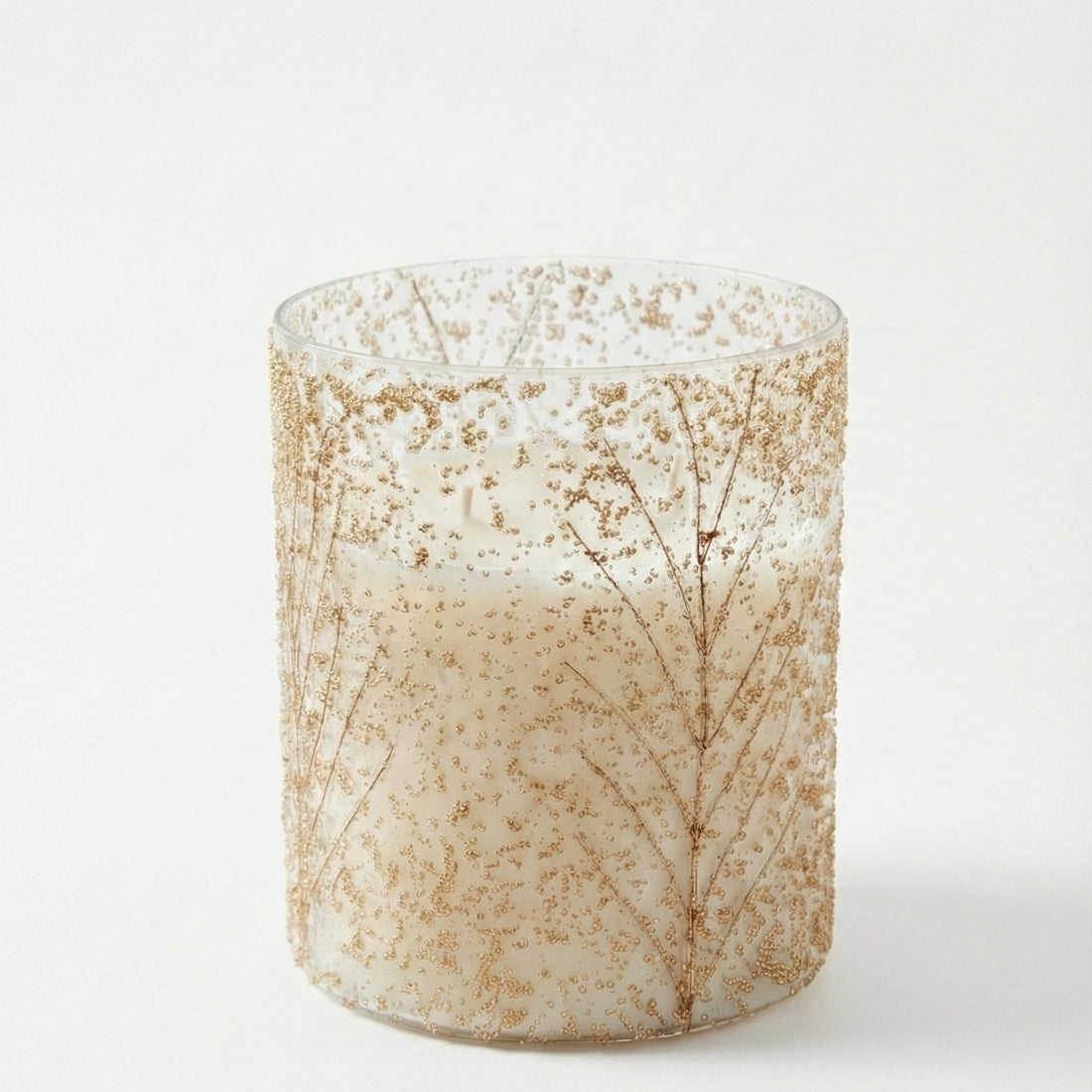 Gold Tree Glass 3 Wick Soy Candle – Winter Forest Scent