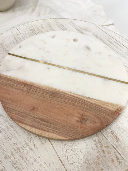 Marble and Wood Cutting Board / Display Board