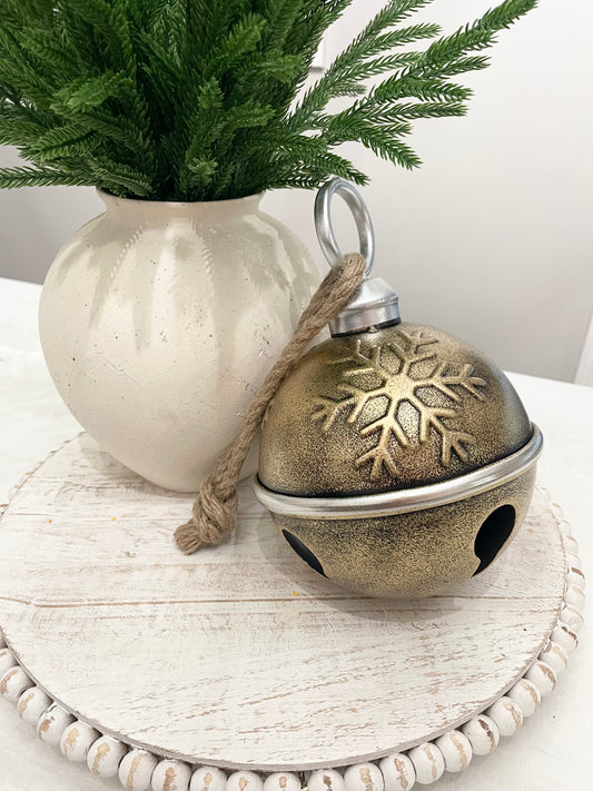 Bell -Snowflake Round Gold