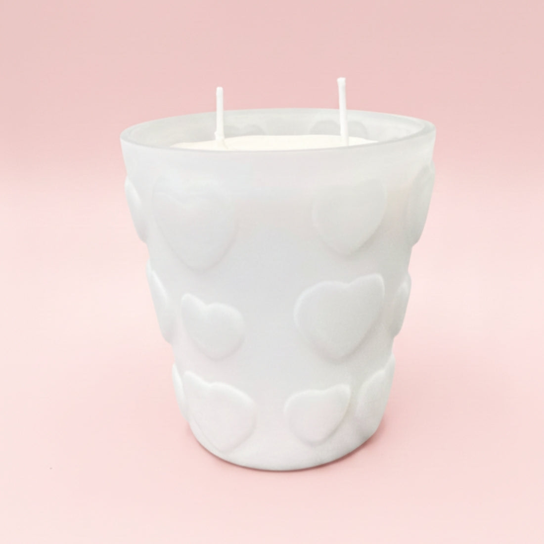 Frosted Heart 2 Wick Soy Candle – Cranberry Peach Vanilla | Valentine’s Day Edition