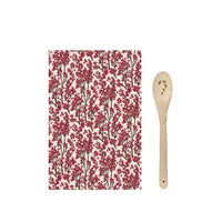 Berry Tea Towel and Wooden Spoon