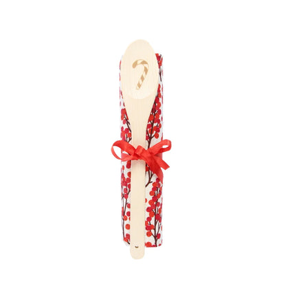 Berry Tea Towel and Wooden Spoon
