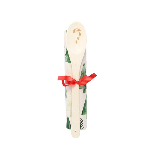 Winter Forest Tea Towel and Wooden Spoon