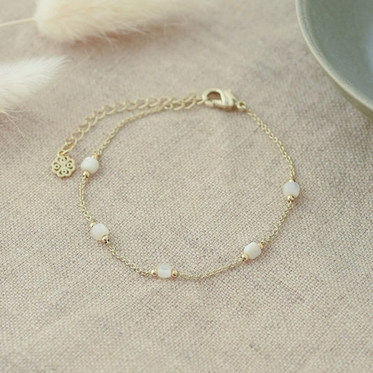 4 Pearl Bracelet - Gold - The Scented Market  Bracelets   