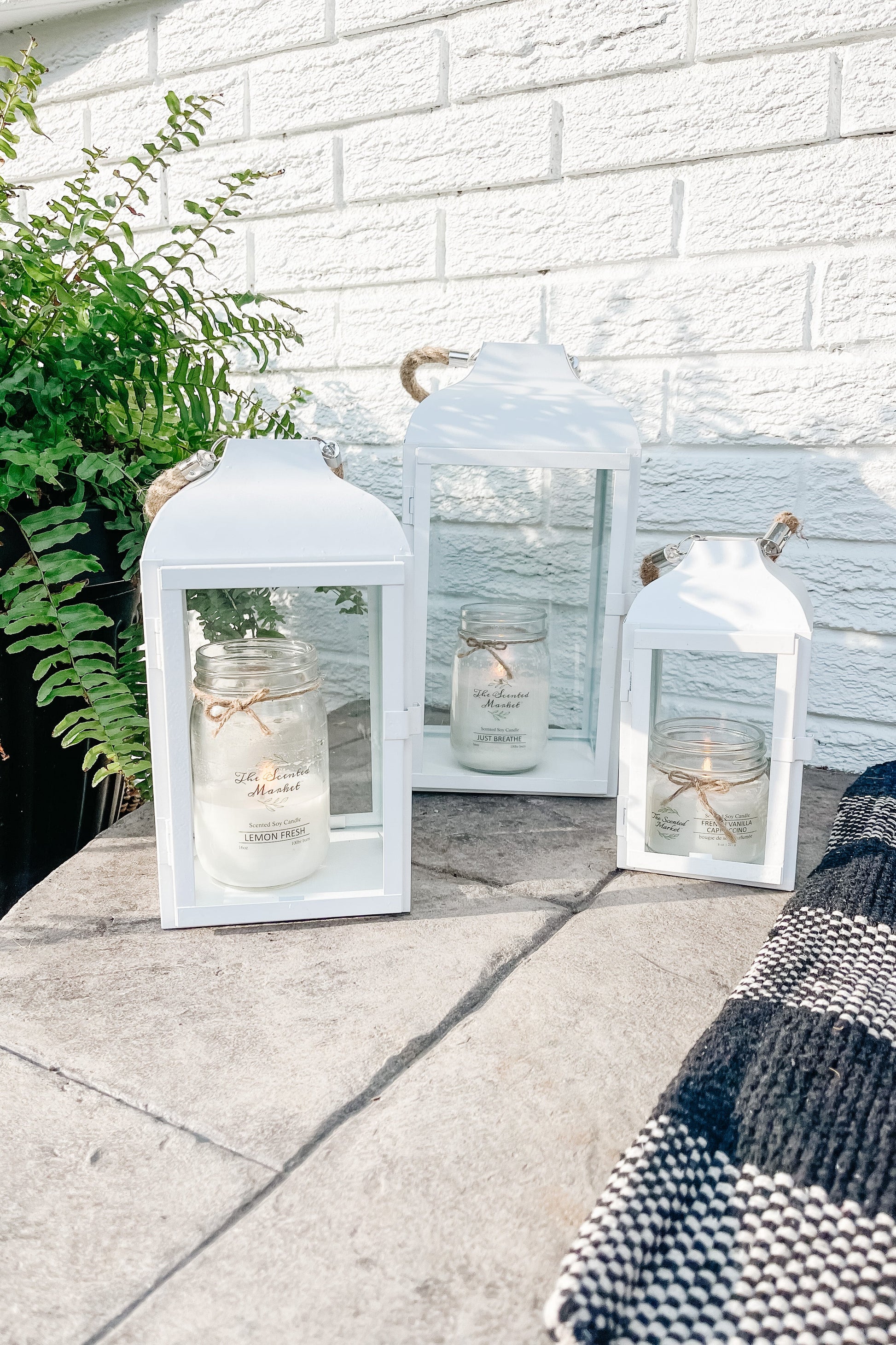 White Lantern - Set of 3 - The Scented Market 