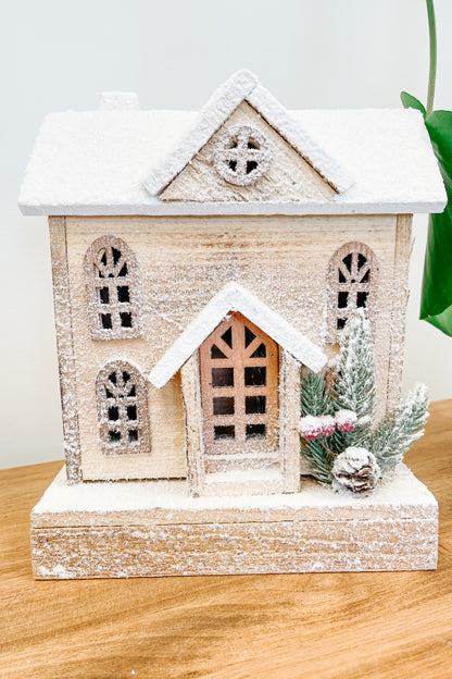 White Wooden Gingerbread Home