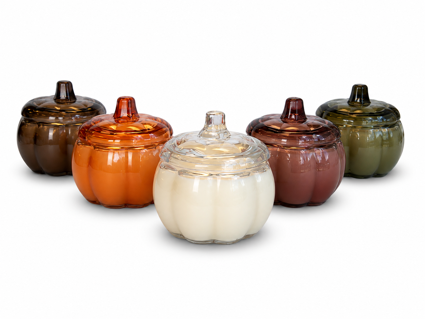 Glass Pumpkin Soy Candle MULLED WINE | Pumpkin Spice Cake | Decorative Fall Candle