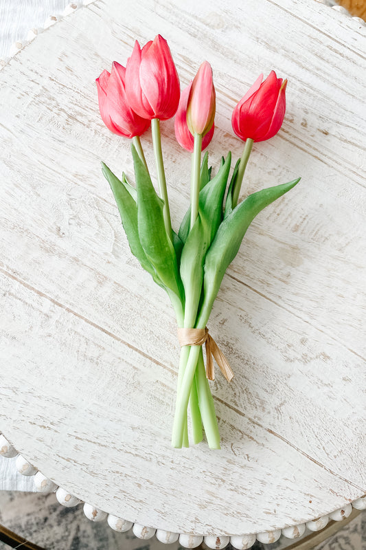 10" Faux Tulips - Hot Pink